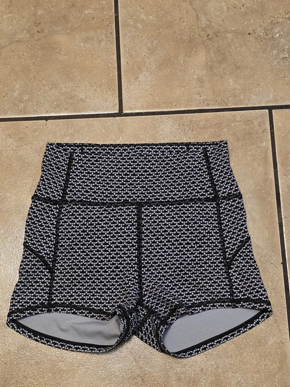 lululemon athletica Black & White Micro-Pattern High-Rise Athletic Shorts